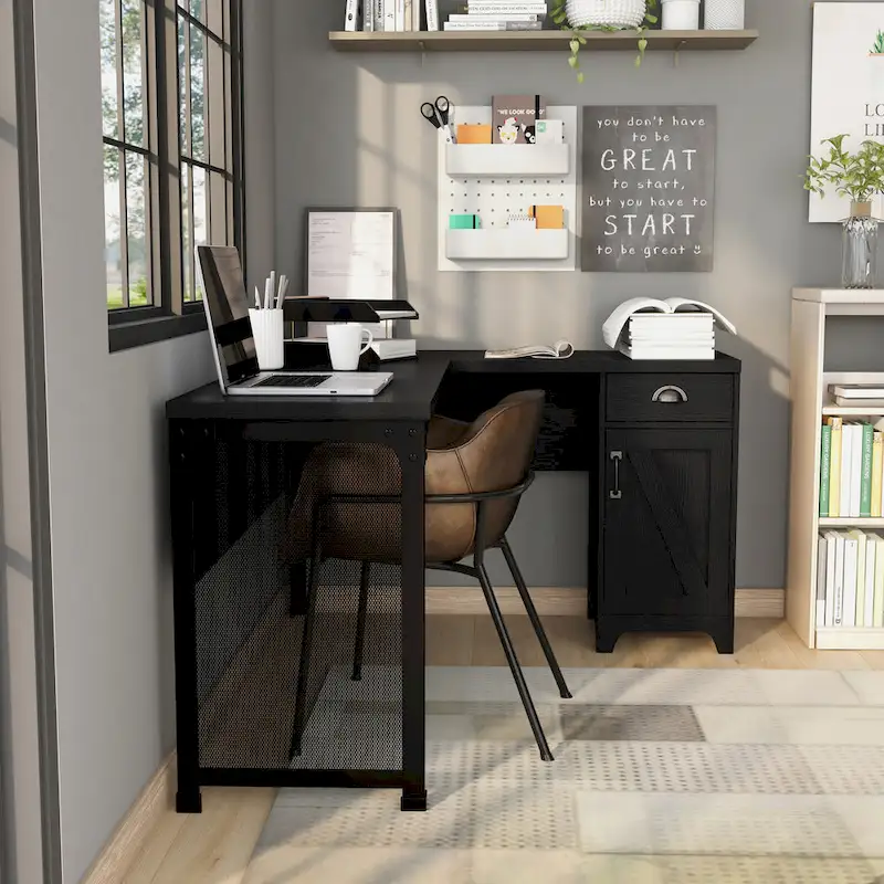 Farmhouse 61-inch L-shape Desk
