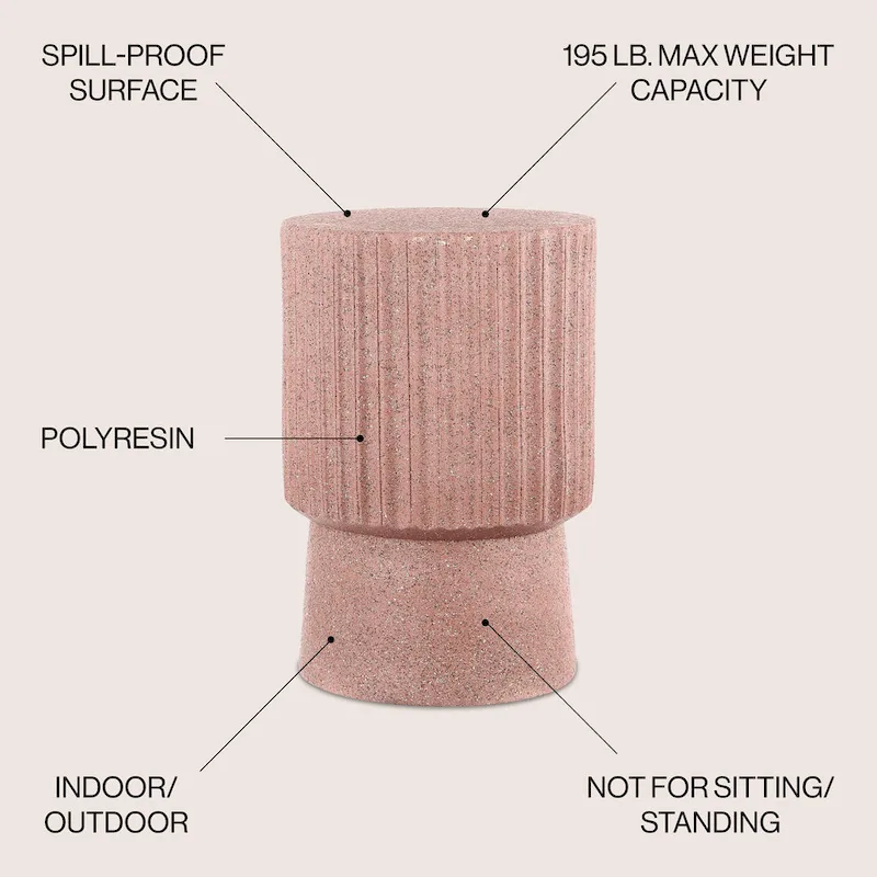 Kline 19  Modern Art Deco Tambour Accent Table , by JONATHAN Y