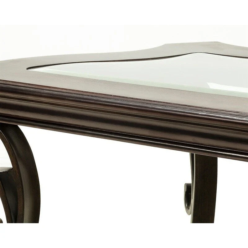 Traditional control table tempered glass top and middle shelf, retro living room foyer hallway entrance table