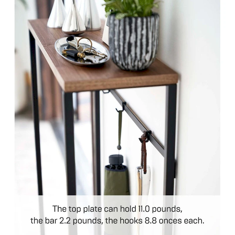Yamazaki Home Narrow Entryway Console Table, Steel, Holds 11 lbs - L 7.28 x W 23.62 x H 31.69 inches