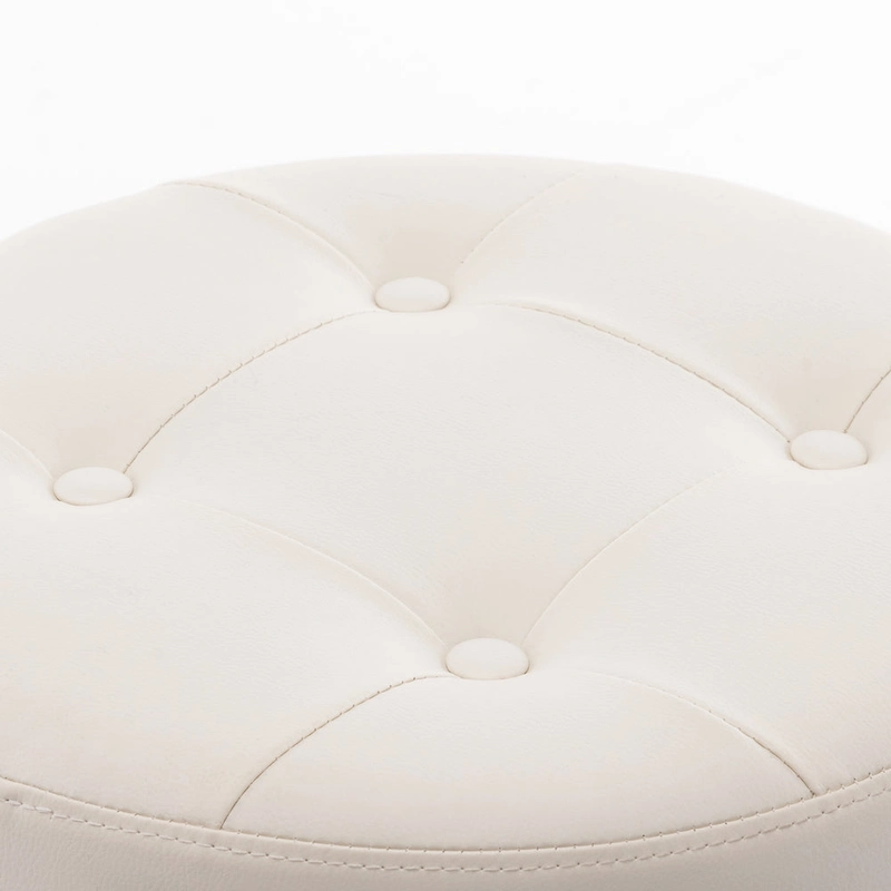 Adjustable Height Round Ottoman Swivel Vanity Stool