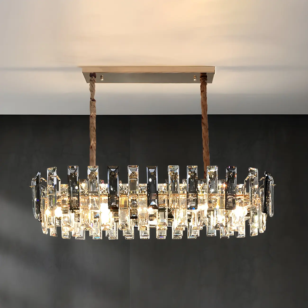 Modern Crystal Geometric Chandelier for Living Room