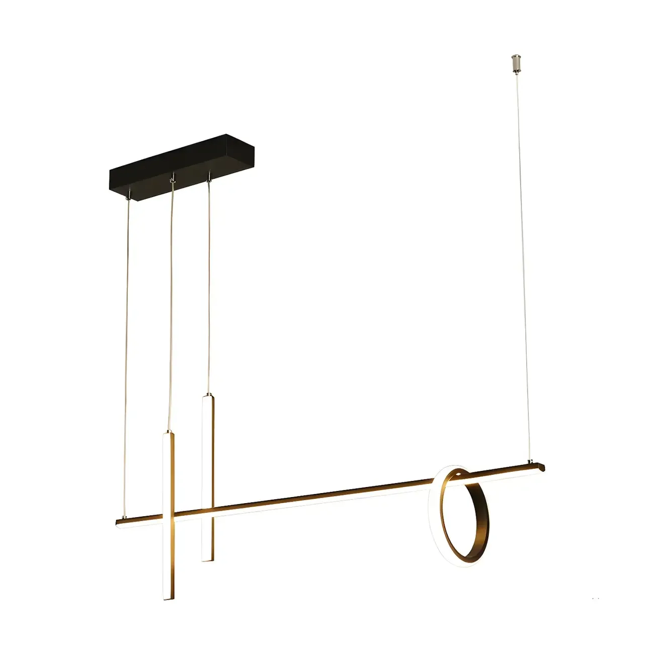 Modern Black LED Linear Kitchen Island Pendant Light