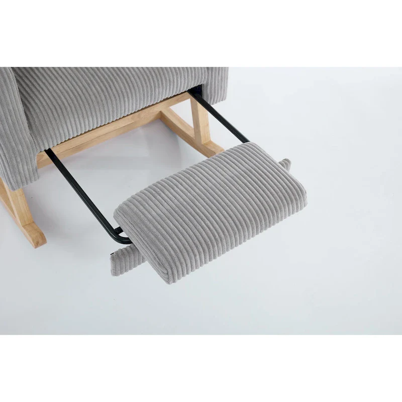 Modern Accent Rocking Chair Rocking Chair with Solid Wood Legs, Upholstered Nursery Glider Rocker
