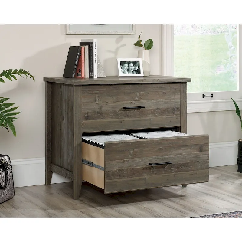 Lateral File Cabinet with Safety Interlock - Pebble Pine Finish