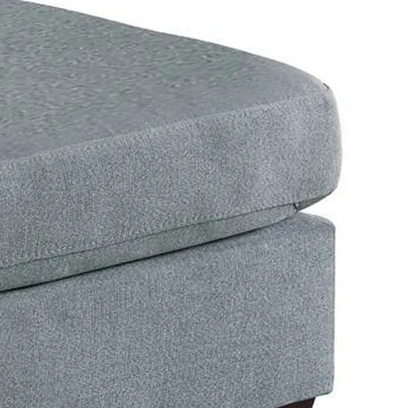 32 Inch Modern Square Ottoman with Plush Foam Seating, Gray Linen Fabric