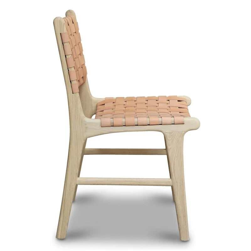 Banda Teak & Leather Dining Chair - Solid Teak Wood Frame