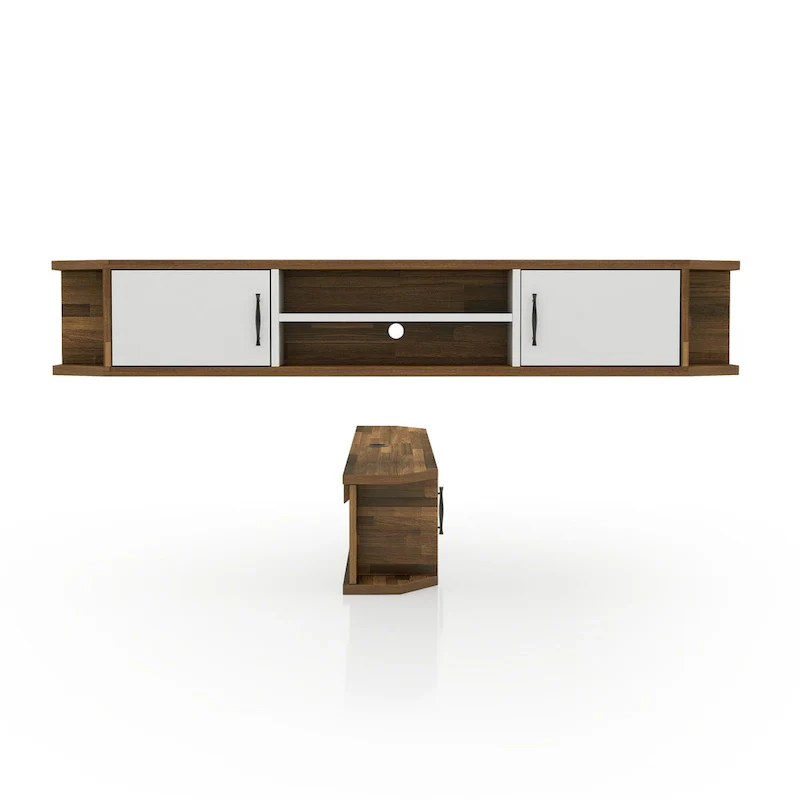 DH BASIC Mid-Century Modern 71-inch 4-Shelf Floating TV Console by Denhour