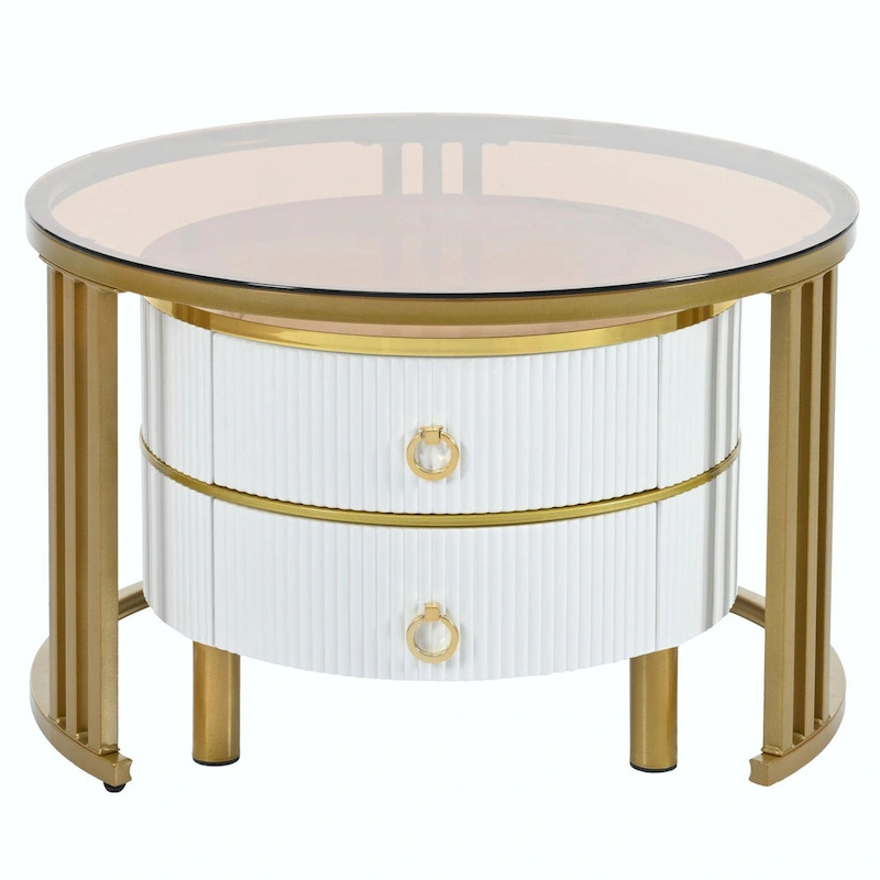 Nesting Coffee Table Set with 2 Drawers