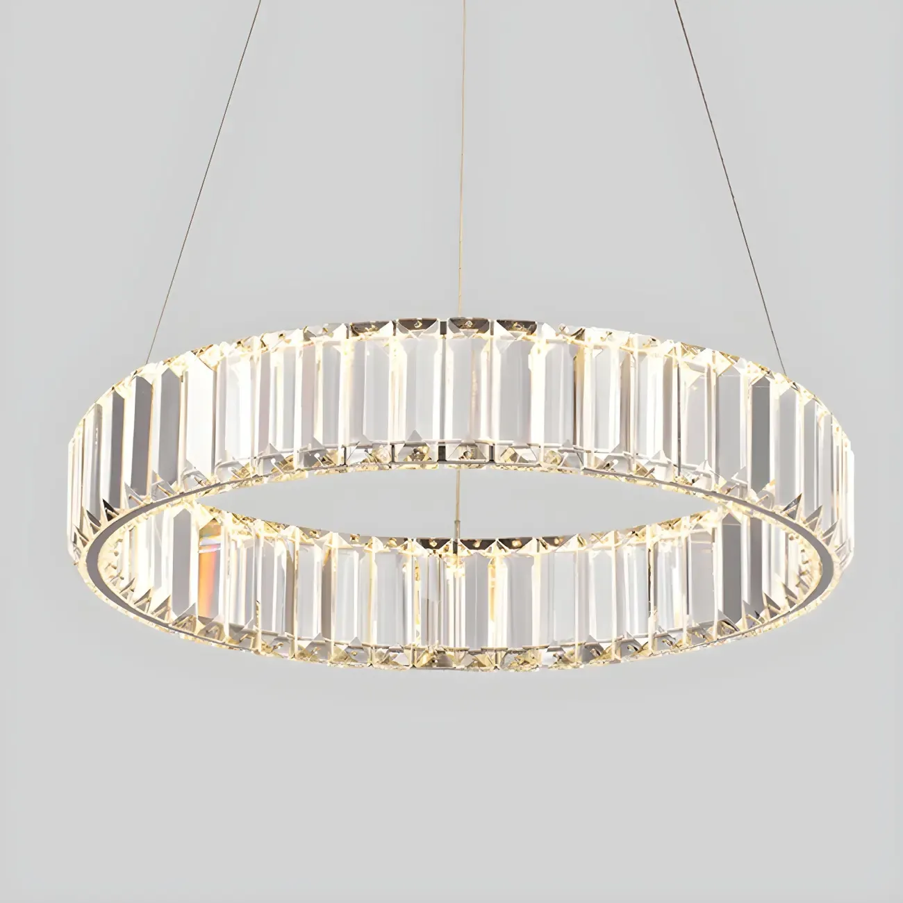Dining Area Modern Crystal LED Ring Pendant