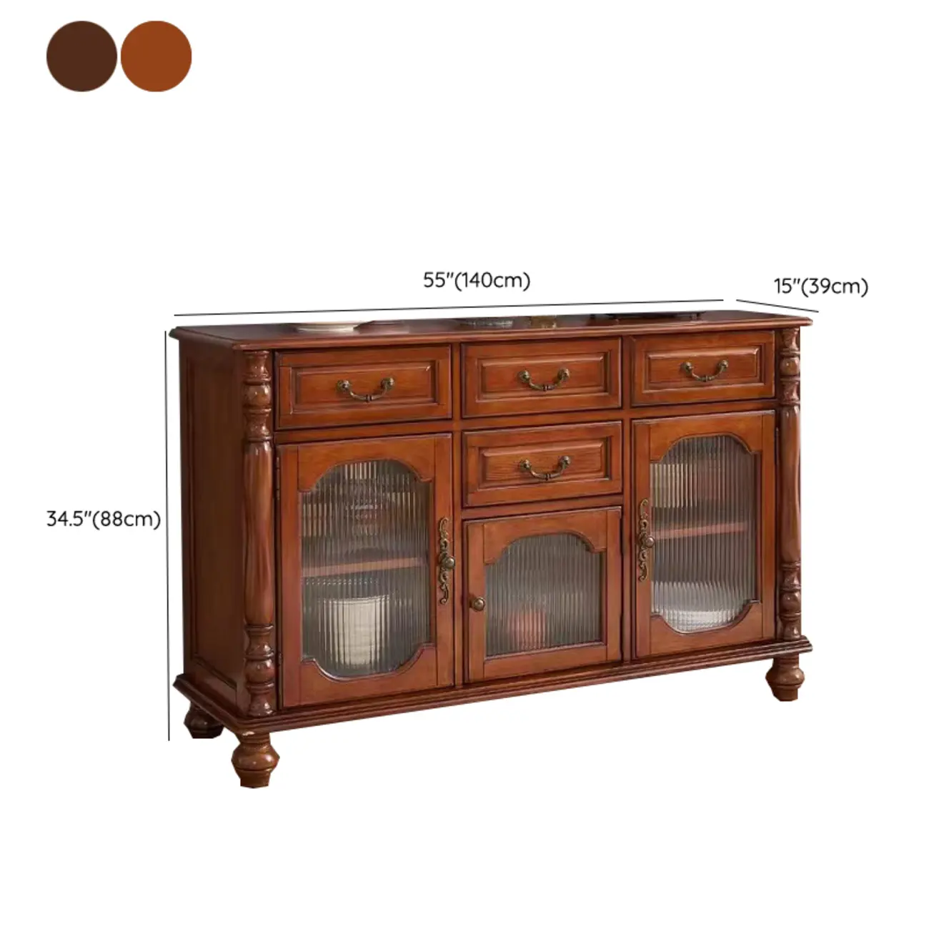 Mid-Century Modern Wood Bar Cabinet with Wine Rack