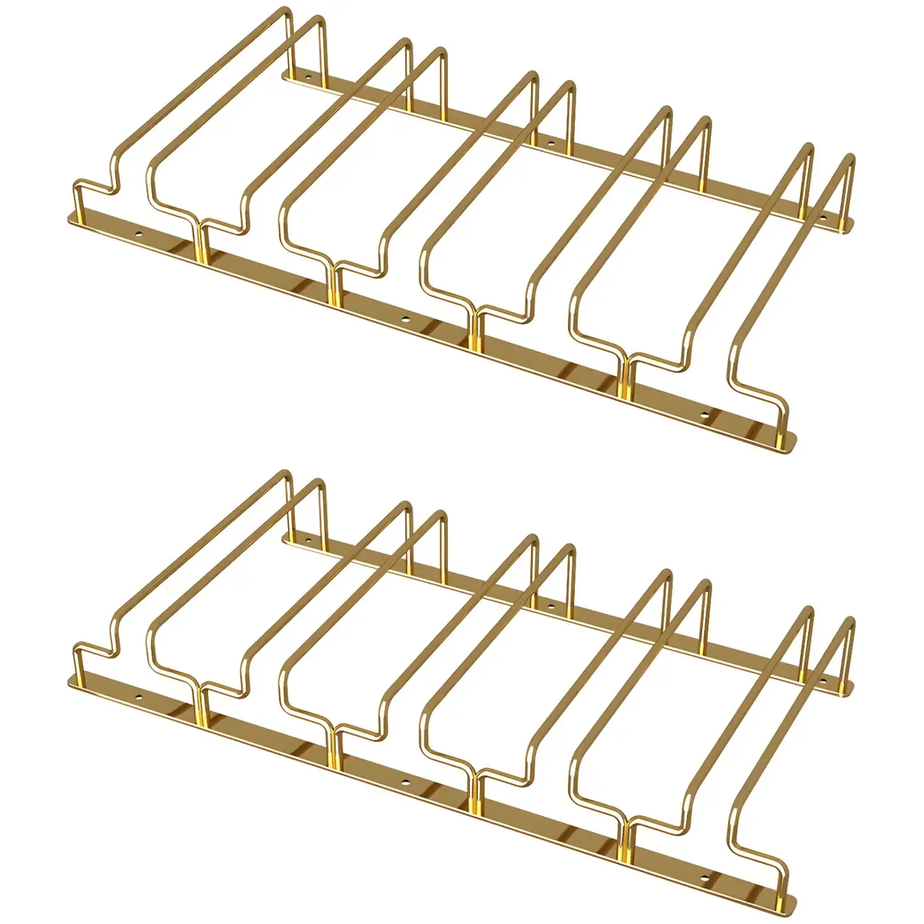 Gold Rectangular Hanging Metal Wine Glass Rack