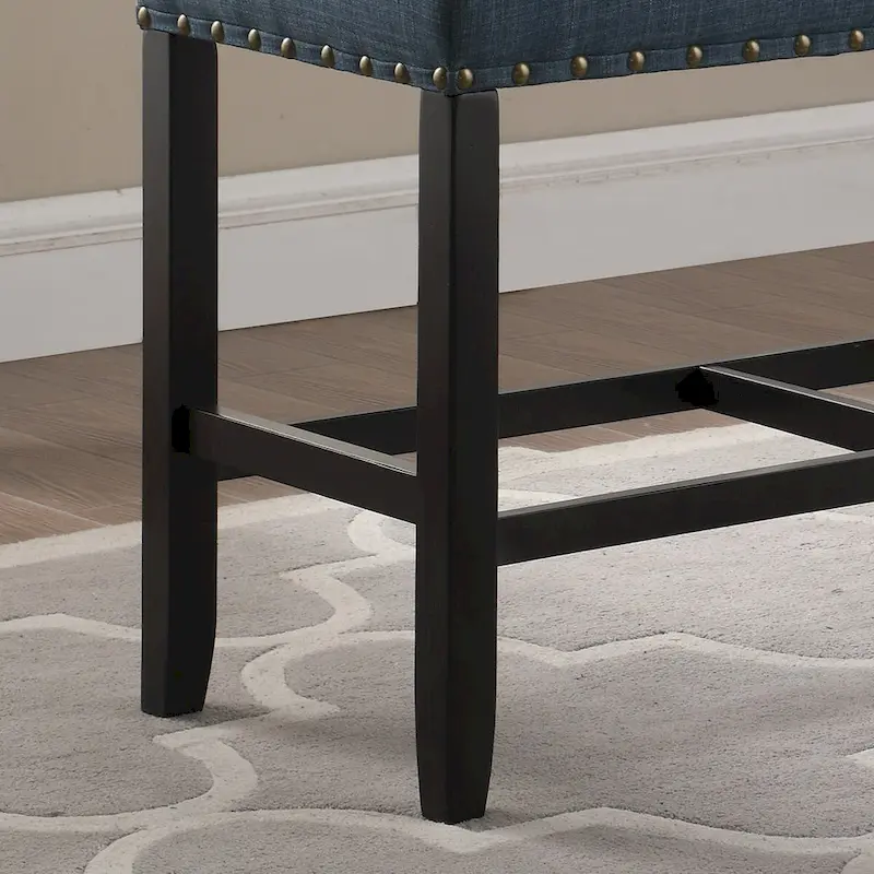 Fabric Counter Height Dining Bench with Nailhead Trim