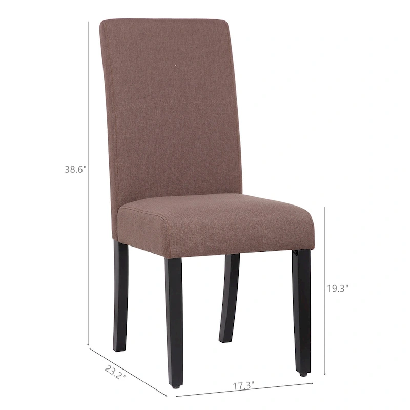 Grandview Upholstered Linen Fabric Dining Chair (Set of 2)