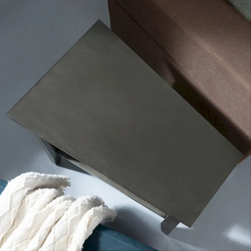 Wedge Side Table – Grey, Solid Wood, Single