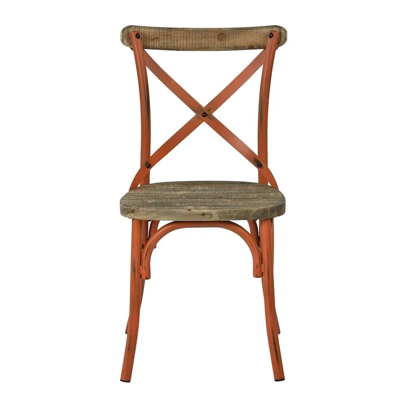 Somerset X Back Antique Metal Dining Chair