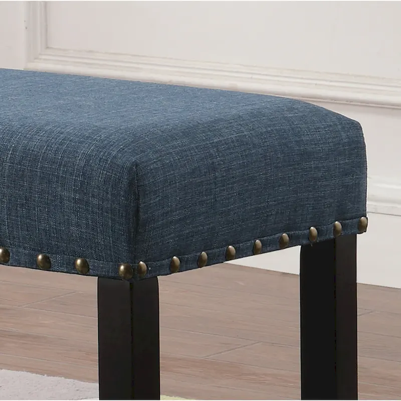 Fabric Dining Bench with Nailhead Trim