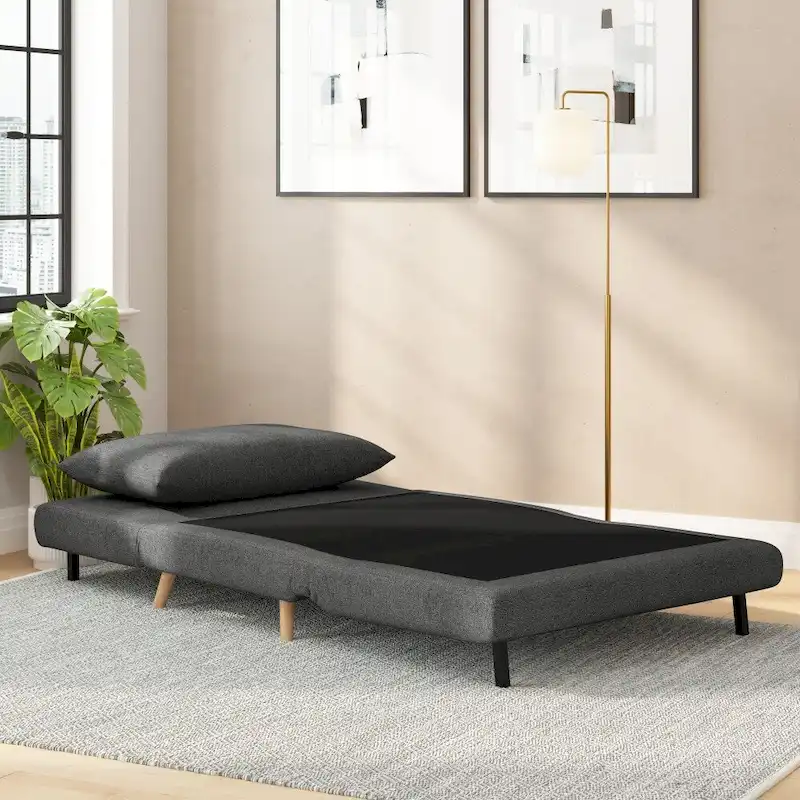 Foldable Sleep Chair with Hideaway Legs and Backrest Pillow - 75.5D x 41W x 30H