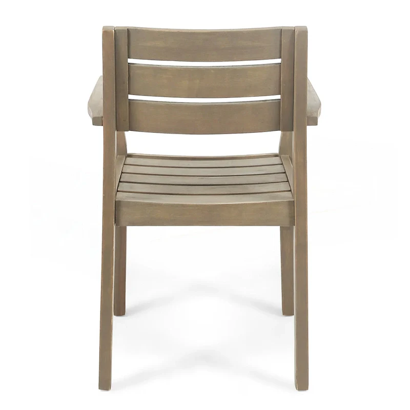 Acacia Wood Patio Dining Chairs Set of 2