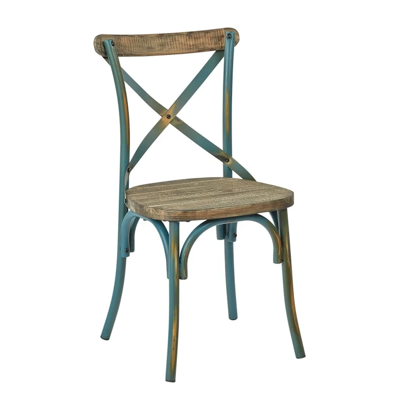 Somerset X Back Antique Metal Dining Chair