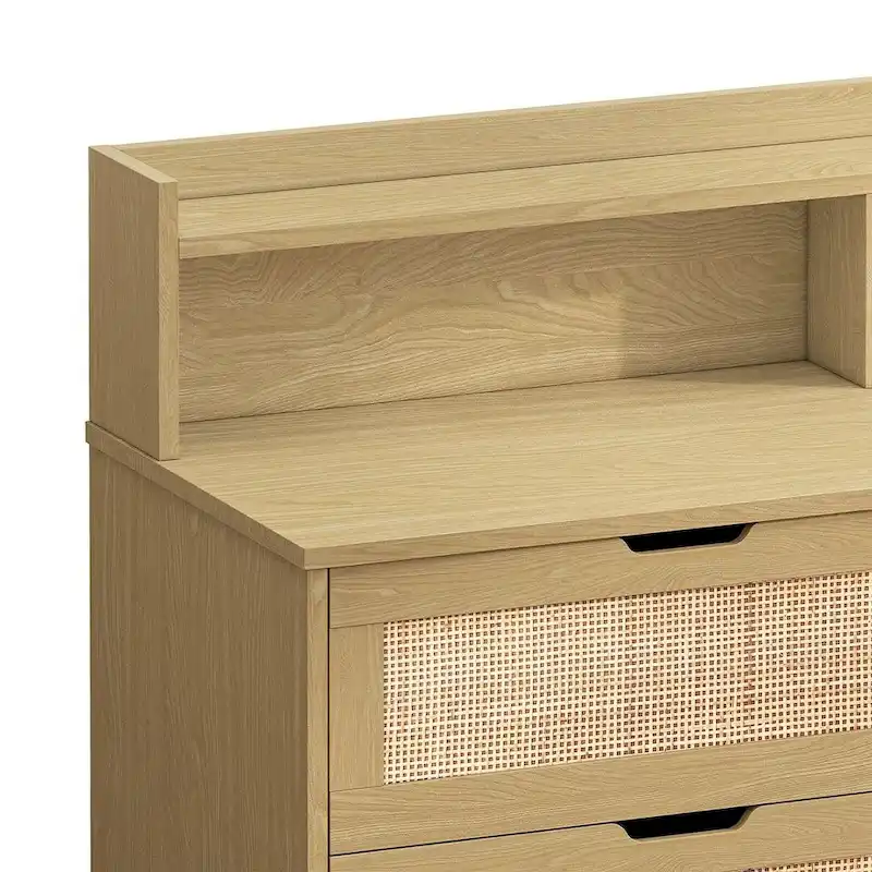 43-inch Wide 6-Drawer Dresser Cabinet with LED and Power Outlet