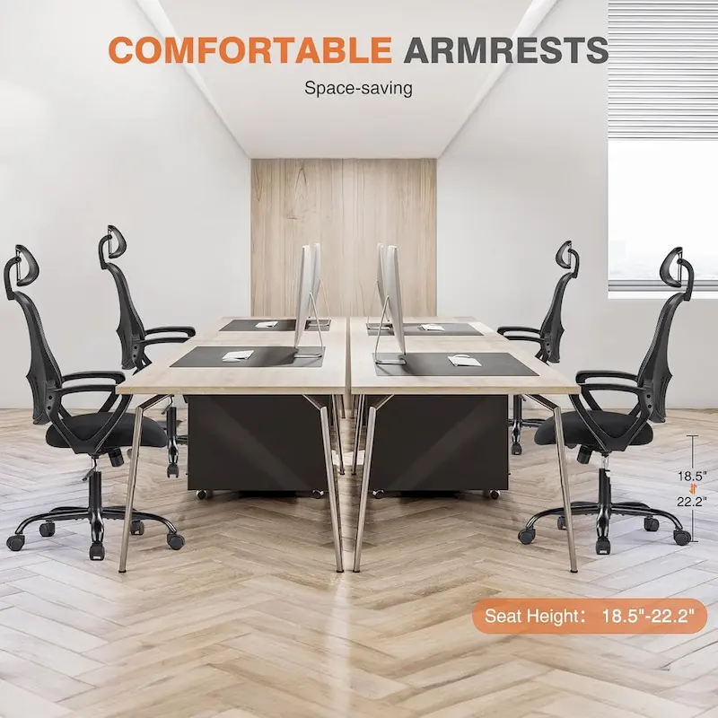 Ergonomic Office Chair, High Back Desk Chair with Headrest, Home Office Swivel Mesh Computer Chair Office Chairs