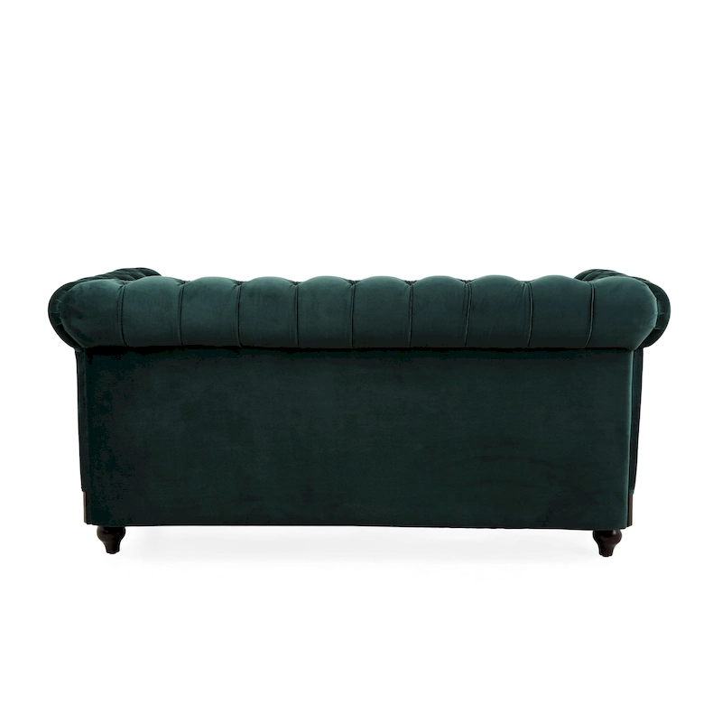 Eviva Chesterfield Velvet Loveseat Sofa by Christopher Knight Home