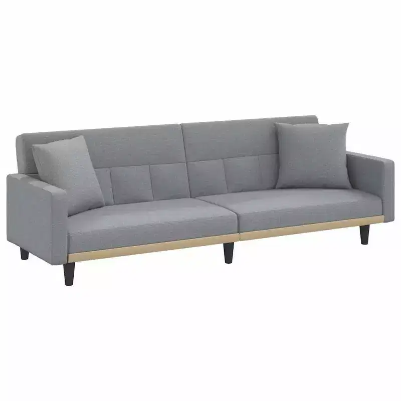 vidaXL Sofa Bed Loveseat Convertible Sofa Bed with Cushions for Studio Fabric - Light Gray