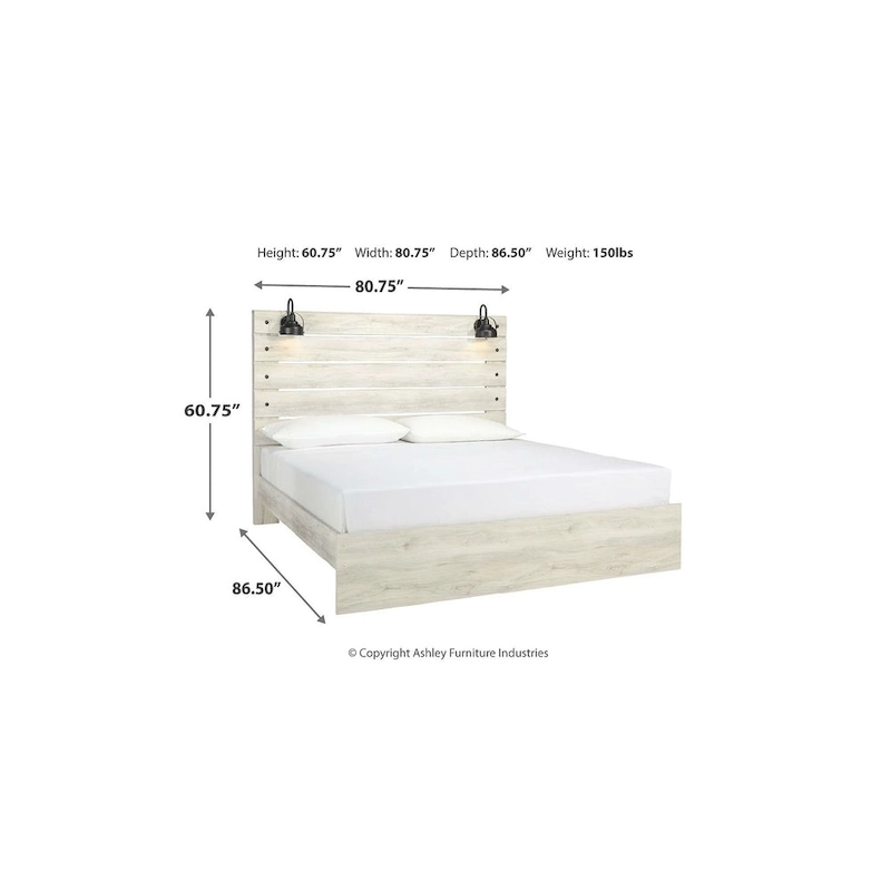 Cambeck Whitewash Panel Bed