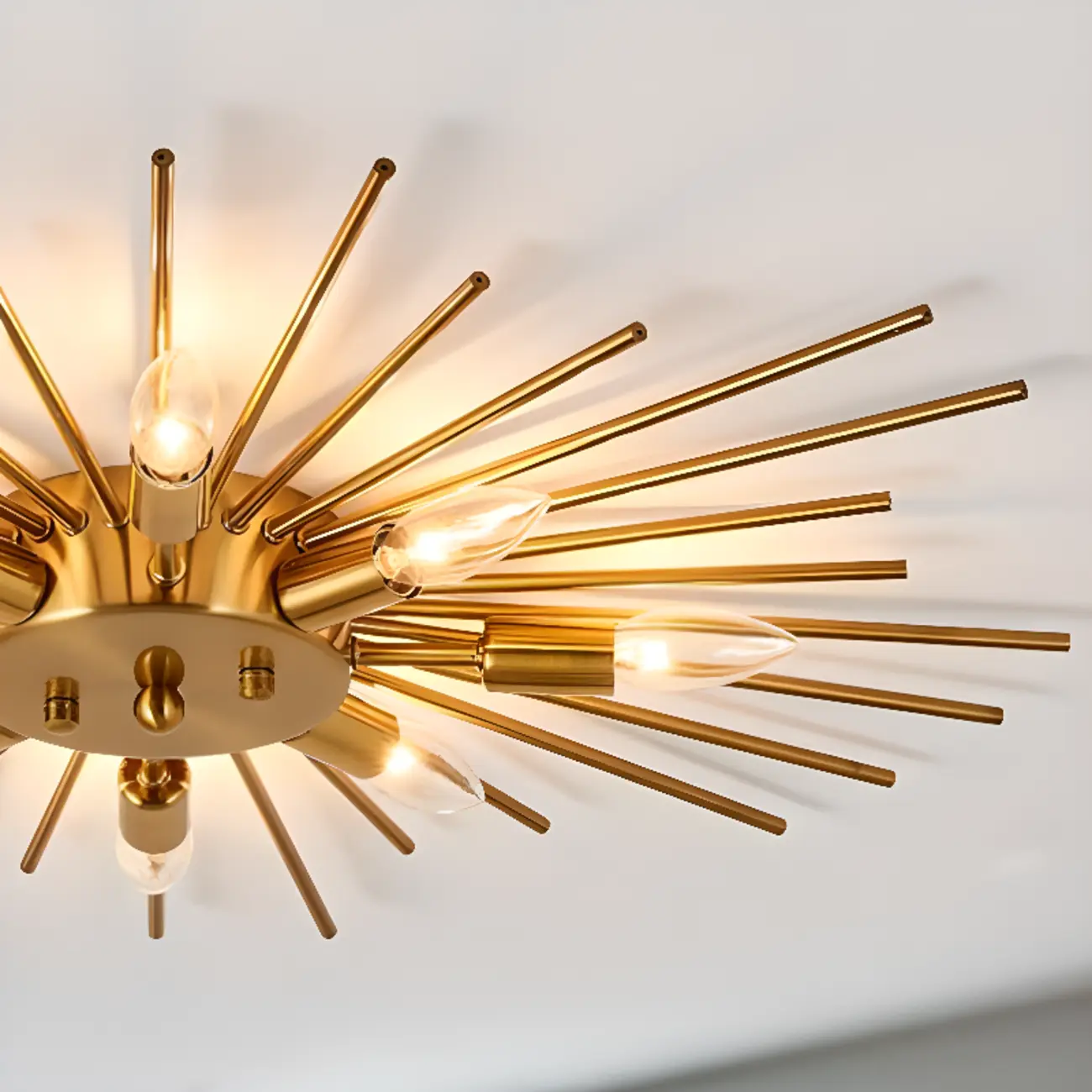 Gold Starburst Sputnik Flush Mount Ceiling Light