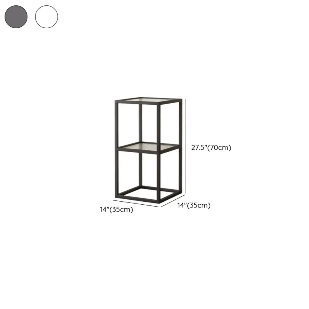Modern Cube Open Metal Frame Black Bookcase