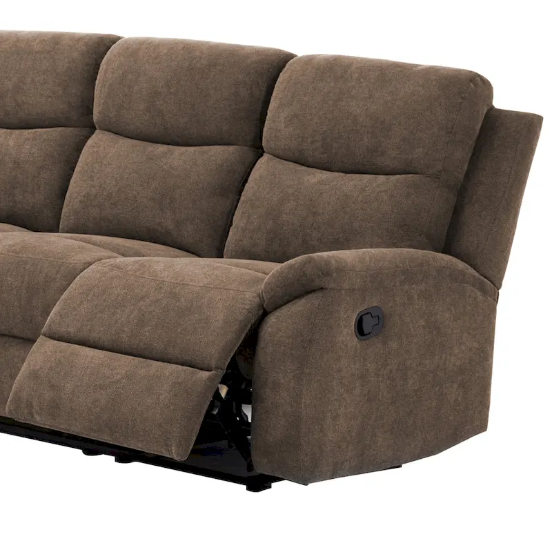 Transitional Faux Leather Reclining Living Room Sofa Set