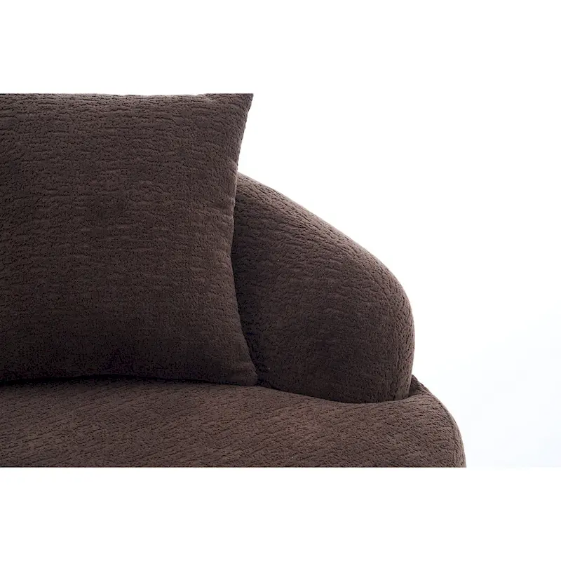 98.4 Chenille L-Shaped 3-Seater Sofa with Chaise Lounge and 4 Pillows