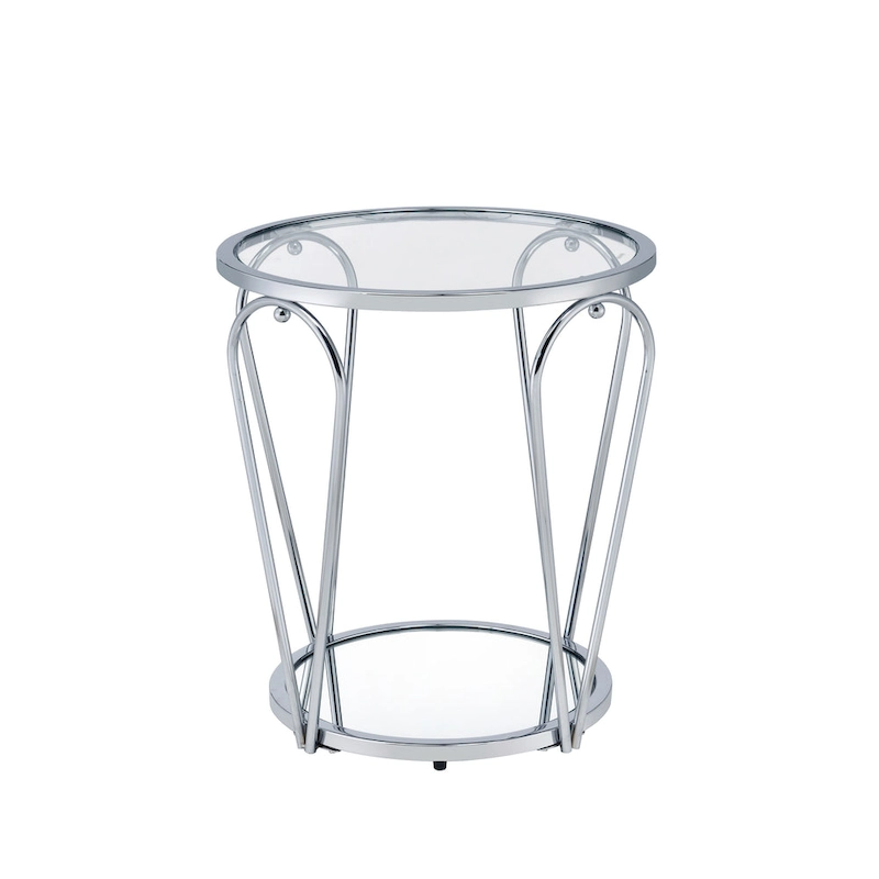 Gable Glam 2-Piece Glass Top Coffee Table Set with Shelf by Furniture of America