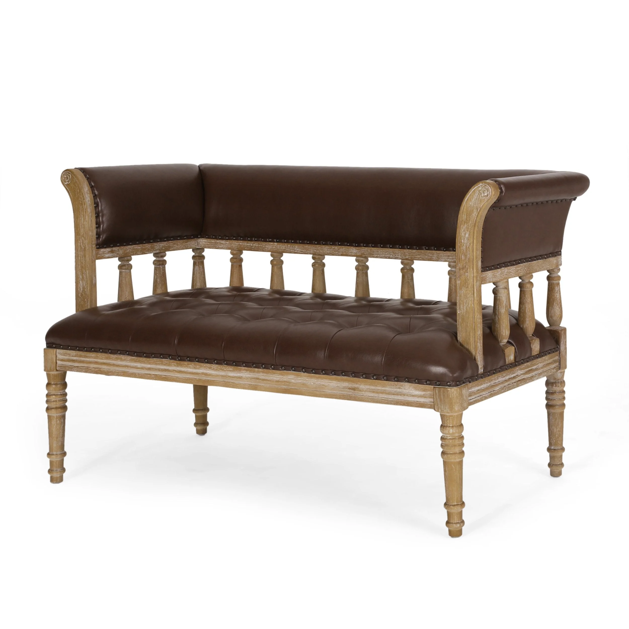 Traditional Upholstered Tufted Loveseat - NH582513