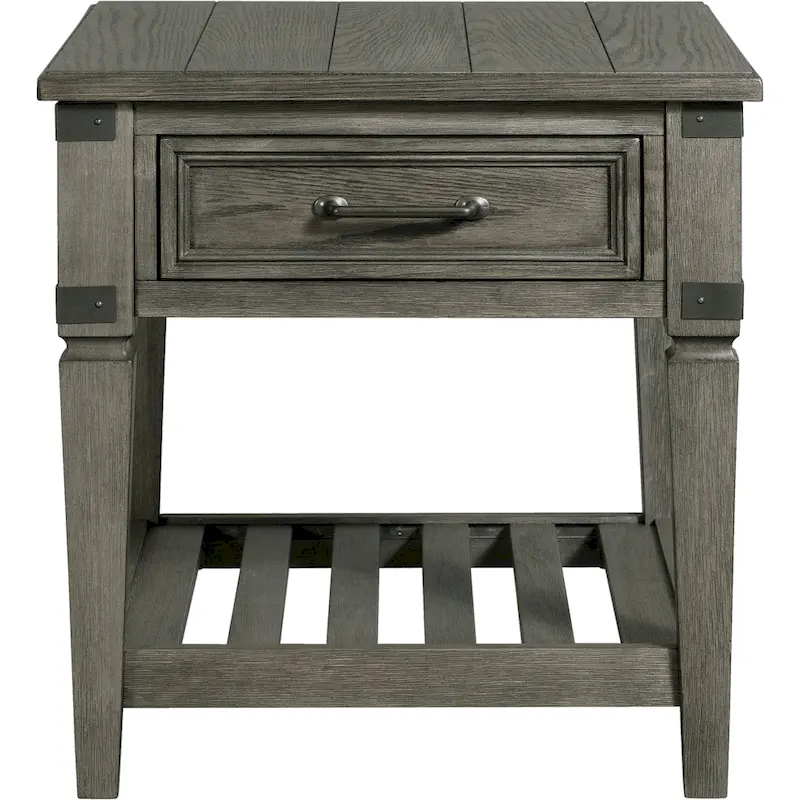 Foundry Brushed Pewter End Table