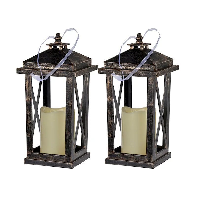 Set of 2 Lantern with Led Candle