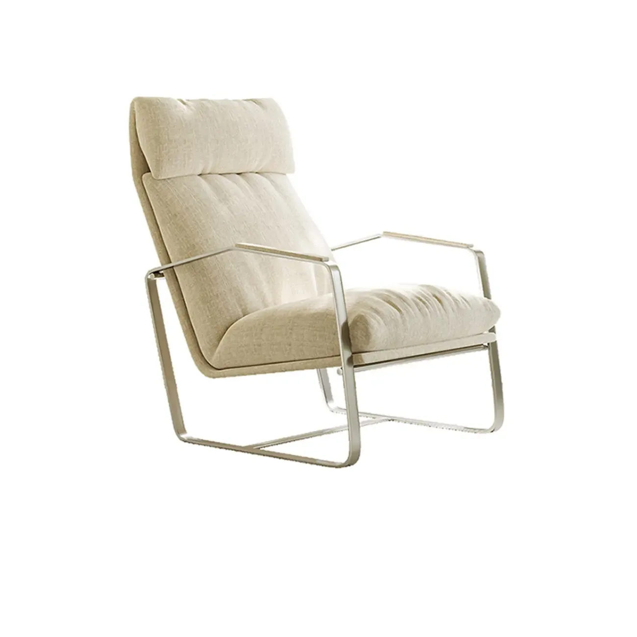 Modern Chenille High-Back Accent Chair With Arms