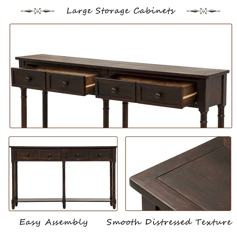 2-drawer Console Table - 11.10 x 58.00 x 34.00