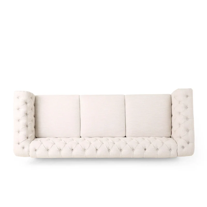 Saragus Chesterfield Sofa with Nailhead Trim by Christopher Knight Home - 85.50 L x 33.25 W x 28.50 H