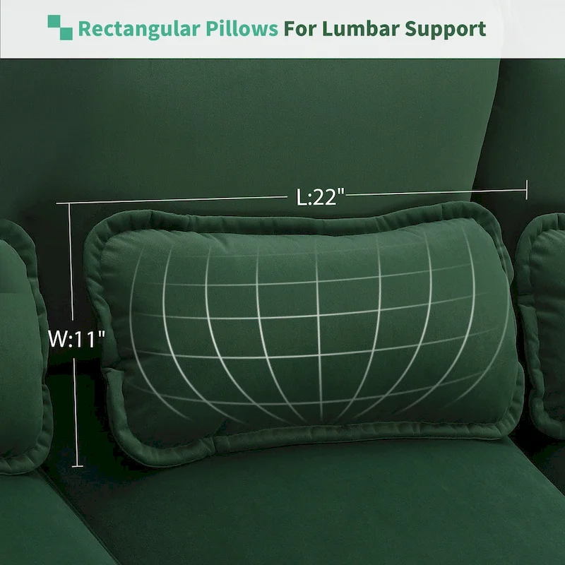 [VIDEO provided][New]109.8*55.9  Modern U-shaped Sectional Sofa with Waist Pillows,6-seat Upholstered Symmetrical Sofa Furniture