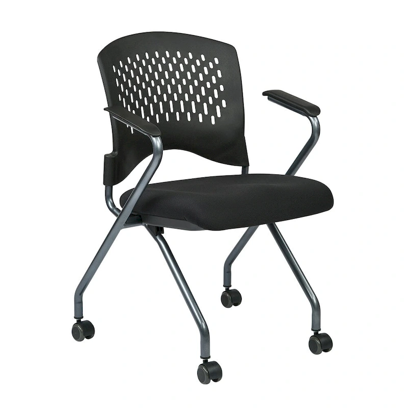 Deluxe Folding Chair with Ventilated Plastic Wrap Around Back 2-Pack