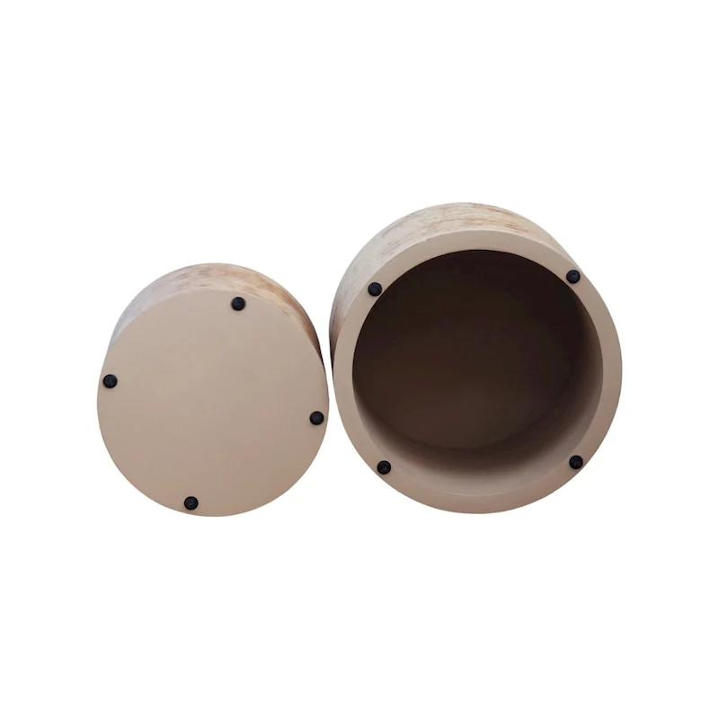 Set of 2 Modern Wooden Nesting Round Coffee Table