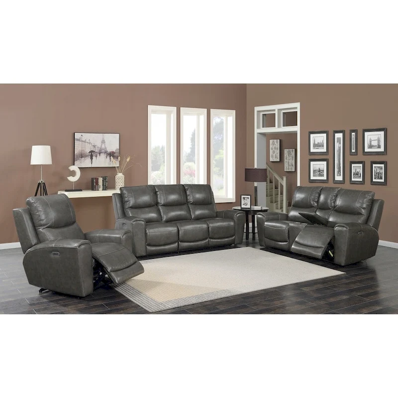 Steve Silver Fyti Top Grain Leather Power Reclining 3-piece Set