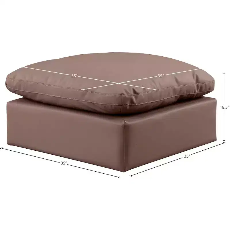 Meridian Furniture,Indulge Vegan Leather Ottoman