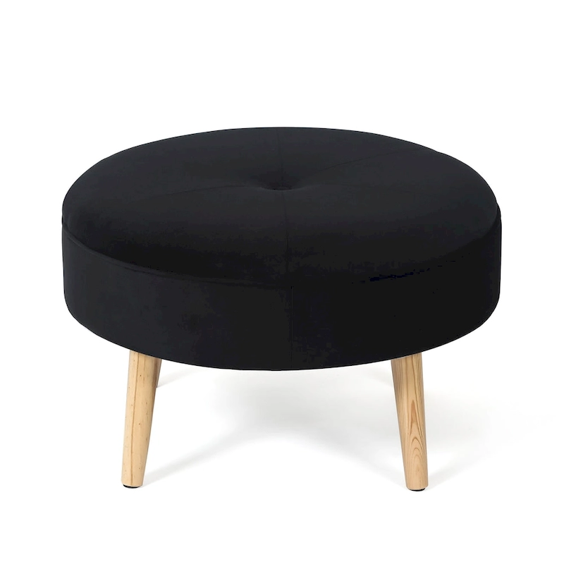 Adeco Carrington Juttersbo Round Tufted Fabric Ottoman