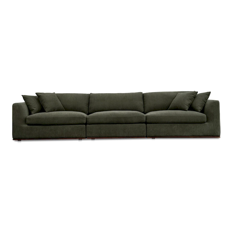 NADAAL STUDIOS Rio Modular Sofa With Rubber Wood Base - 136.2W x41D x23.6H