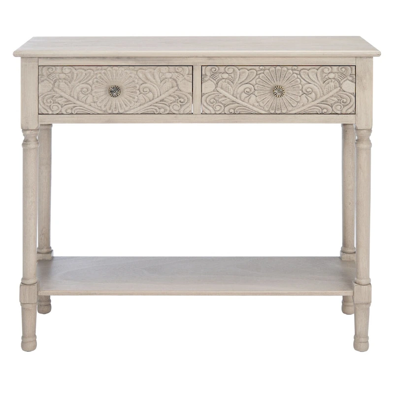 SAFAVIEH Leonia 2-Drawer Console Table - 35.5 W x 13 L x 29.5 H - 36Wx13Dx30H