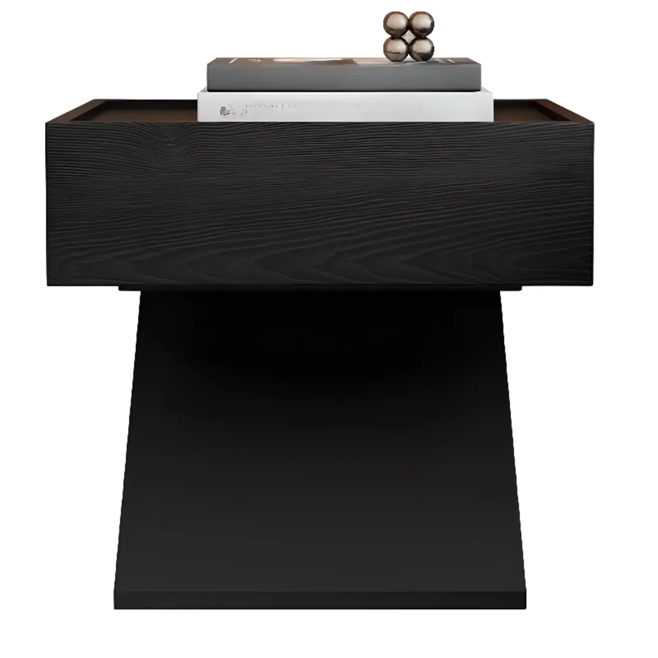 Modern Wood Nightstand with Drawer and Z-Base