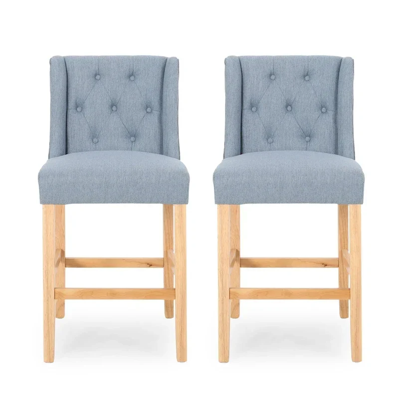 Landria Button-tufted Wingback Counter Stools (Set of 2) by
